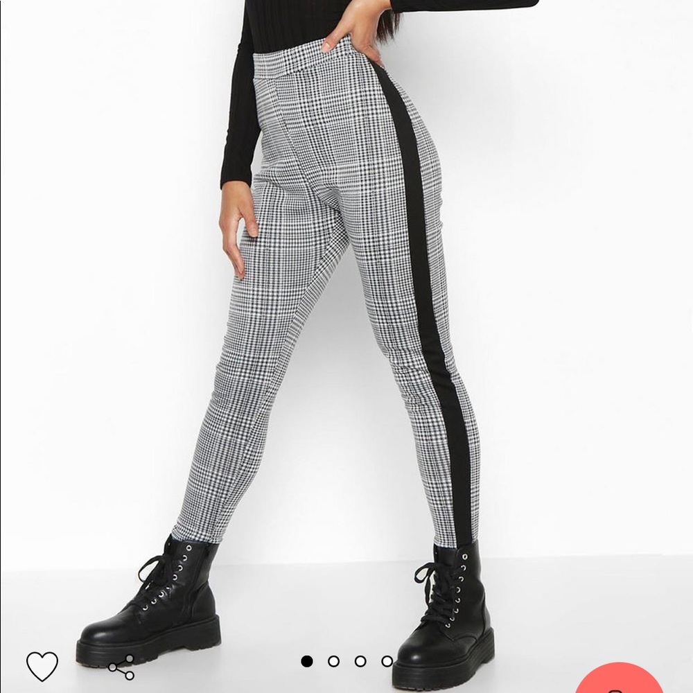 Contrast Mini Check Jacquard Treggings